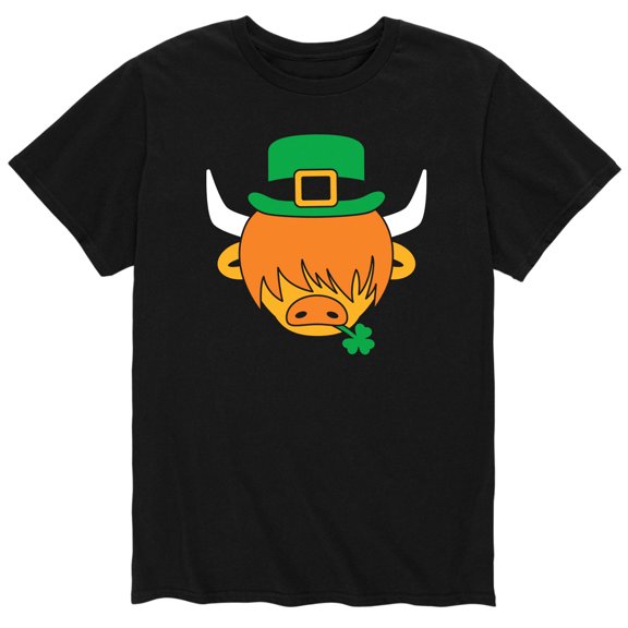 Instant Message - Highland Cow Leprechaun - Men's Short Sleeve Graphic T-Shirt