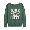 thumbnail image 1 of Instant Message - Hike And Be Happy - Ladies French Terry Long Sleeve Shirt, 1 of 5
