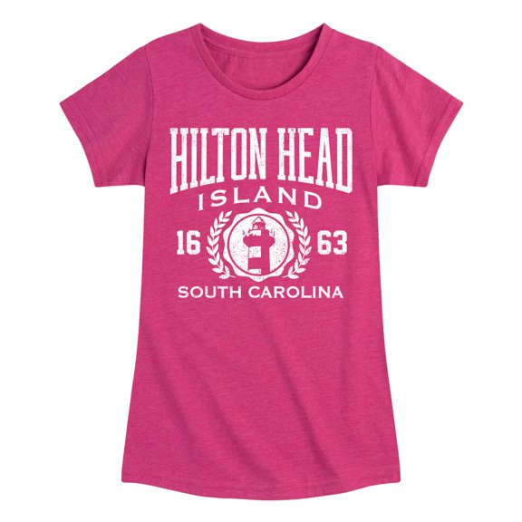 Instant Message - Hilton Head Island Collegiate - Girls Fitted Short Sleeve Graphic T-shirt