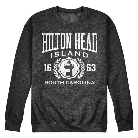 Instant Message - Hilton Head Island Collegiate - Men's Crew Neck Fleece Pullover