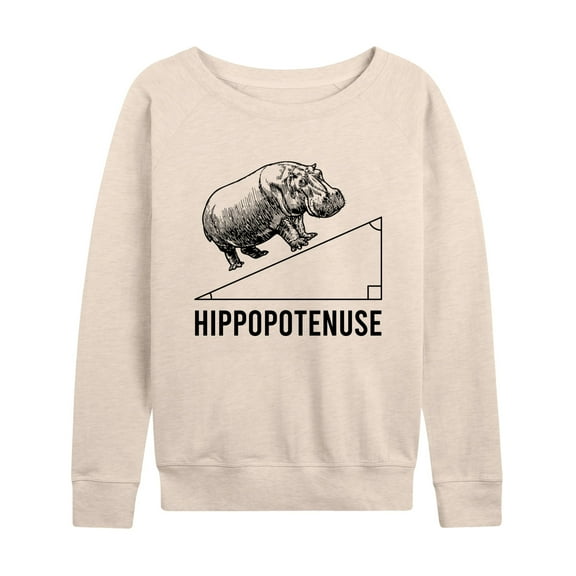 Instant Message - Hippopotenuse - Women's Lightweight French Terry Long Sleeve Shirt