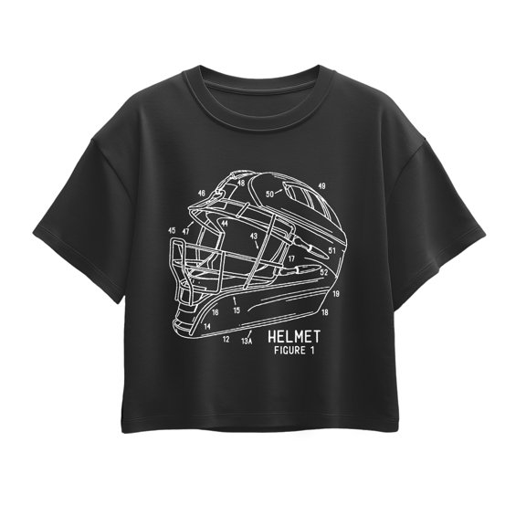 Instant Message - Hockey Helmet Short Sleeve Boxy Graphic T-Shirt