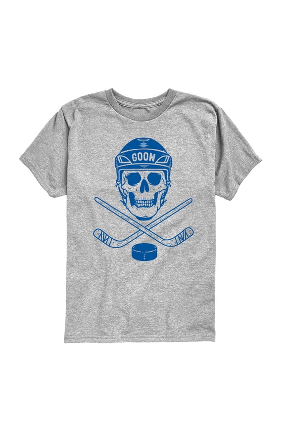 - Hockey Skull - Youth Boys Short Sleeve Graphic T-Shirt