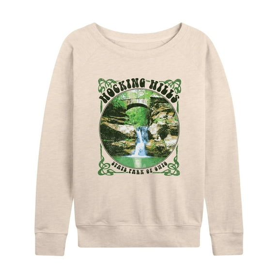 Instant Message - Hocking Hills State Park  - Women's Lightweight French Terry Long Sleeve Shirt