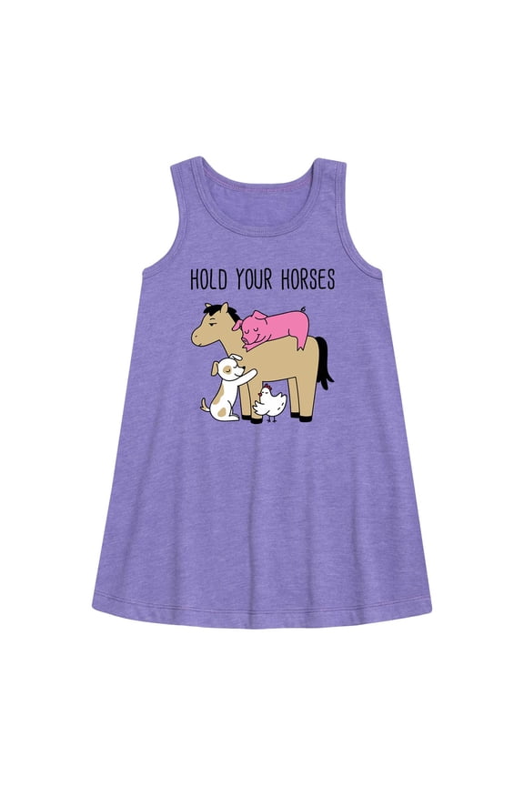 - Hold Your Horses - Girls Aline Dress
