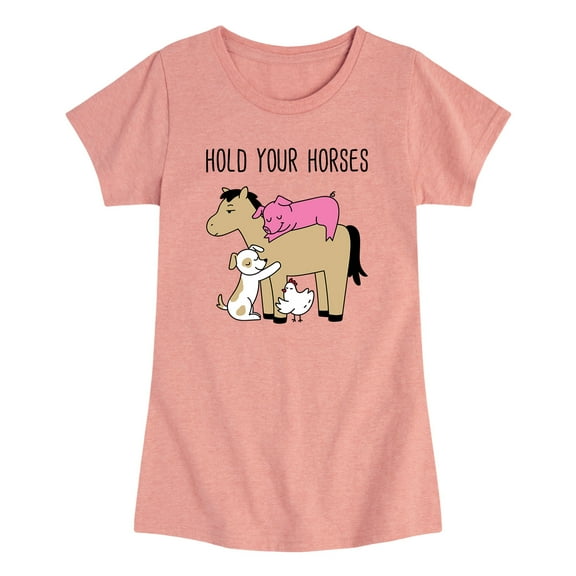 Instant Message - Hold Your Horses - Girls Toddler And Youth Short Sleeve Graphic T-Shirt