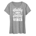 thumbnail image 1 of Instant Message - Holly And Jolly Vibes Christmas - Women's Short Sleeve Graphic T-Shirt, 1 of 6