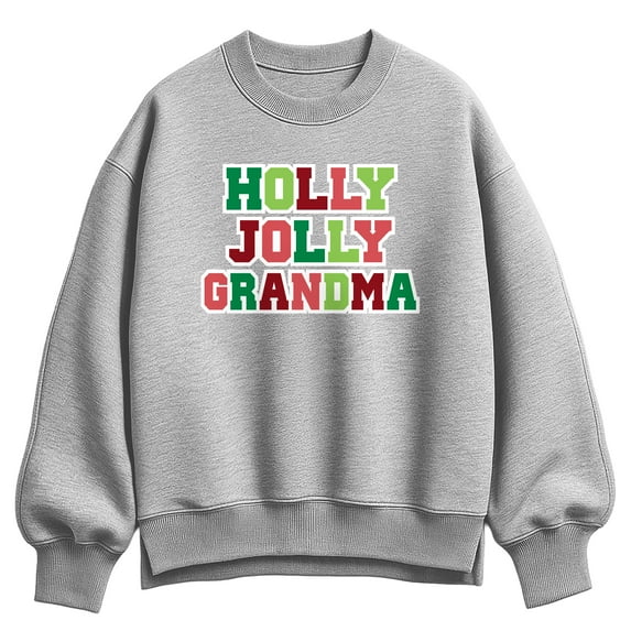Instant Message - Holly Jolly Grandma Oversized Fleece Crew Sweatshirt