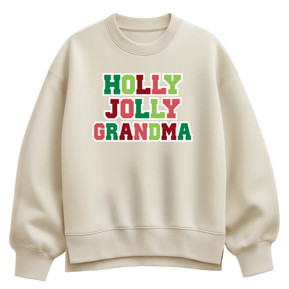 Instant Message - Holly Jolly Grandma Oversized Fleece Crew Sweatshirt