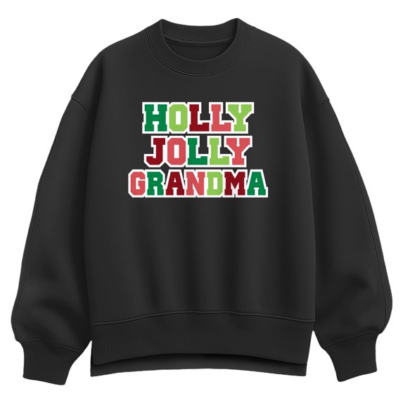 Instant Message - Holly Jolly Grandma Oversized Fleece Crew Sweatshirt