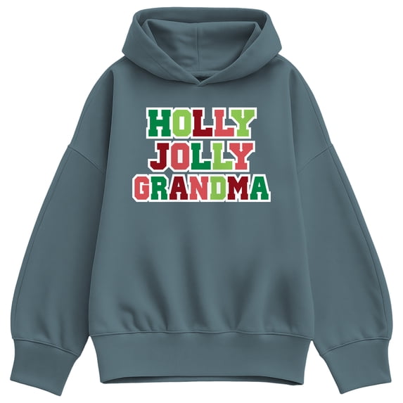 Instant Message - Holly Jolly Grandma - Ladies Oversized Fleece Hoodie Sweatshirt