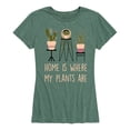 thumbnail image 1 of Instant Message - Home Is Where My Plants Are - Women's Short Sleeve Graphic T-Shirt, 1 of 5