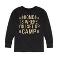 thumbnail image 1 of Instant Message - Home Is Where You Set Up Camp - Kids Long Sleeve Tee, 1 of 5