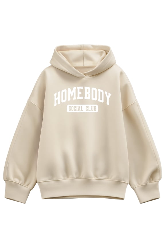 - Homebody Social Club Oversized Fleece Hoodie Sweatshirt