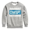 thumbnail image 1 of Instant Message - Homework ChatGTP Has It Covered - Toddler And Youth Crewneck Fleece Sweatshirt, 1 of 6