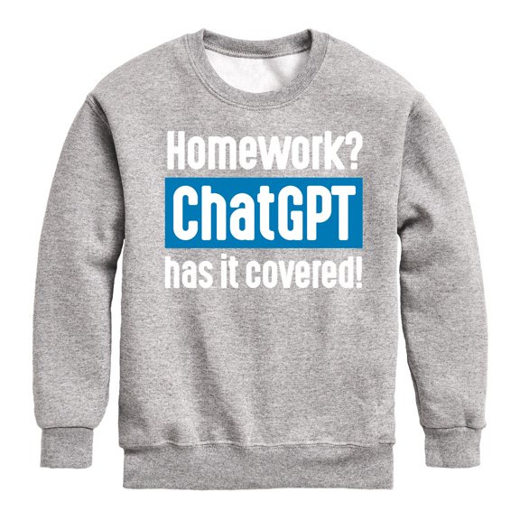 Instant Message - Homework ChatGTP Has It Covered - Toddler And Youth Crewneck Fleece Sweatshirt
