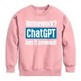 thumbnail image 1 of Instant Message - Homework ChatGTP Has It Covered - Toddler And Youth Crewneck Fleece Sweatshirt, 1 of 5