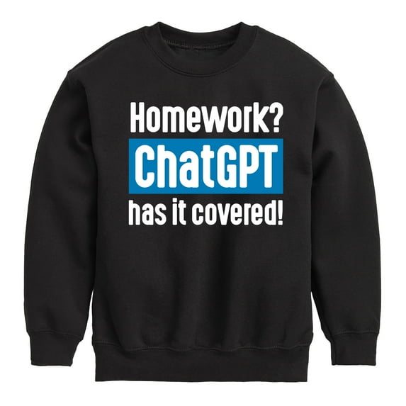 Instant Message - Homework ChatGTP Has It Covered - Toddler And Youth Crewneck Fleece Sweatshirt