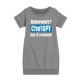 thumbnail image 1 of Instant Message - Homework ChatGTP Has It Covered - Toddler And Youth Girls Fleece Dress, 1 of 6
