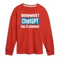 thumbnail image 1 of Instant Message - Homework ChatGTP Has It Covered - Toddler And Youth Long Sleeve Graphic T-Shirt, 1 of 6