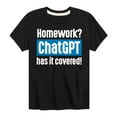 thumbnail image 1 of Instant Message - Homework ChatGTP Has It Covered - Toddler And Youth Short Sleeve Graphic T-Shirt, 1 of 6