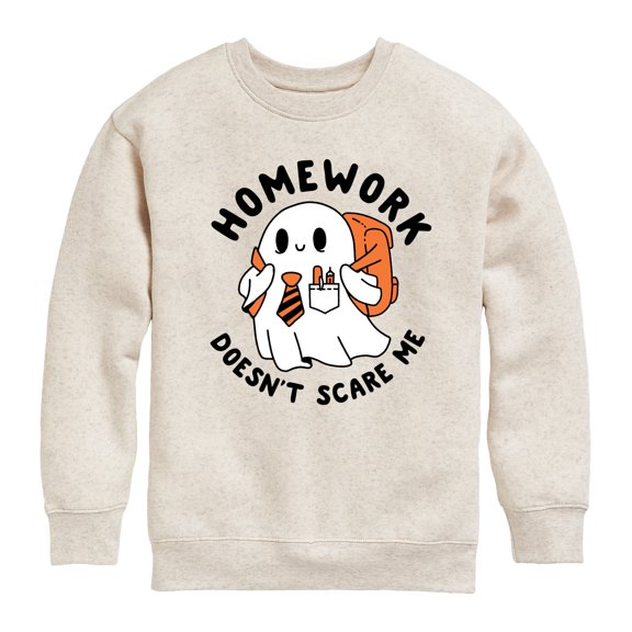 Instant Message - Homework Ghost - Toddler & Youth Crewneck Fleece Sweatshirt