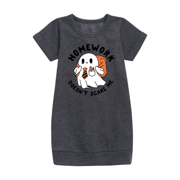 Instant Message - Homework Ghost - Toddler & Youth Girls Fleece Dress