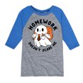 thumbnail image 1 of Instant Message - Homework Ghost - Toddler & Youth Raglan Graphic T-Shirt, 1 of 5