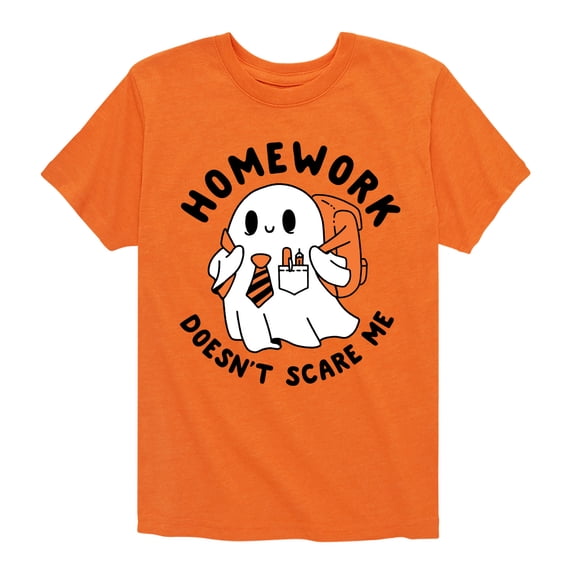 Instant Message - Homework Ghost - Toddler & Youth Short Sleeve Graphic T-Shirt