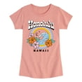 thumbnail image 1 of Instant Message - Honolulu Hawaii - Girls Fitted Short Sleeve Graphic T-shirt, 1 of 5
