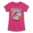thumbnail image 1 of Instant Message - Honolulu Hawaii - Youth Girls Fitted Short Sleeve T-Shirt, 1 of 5