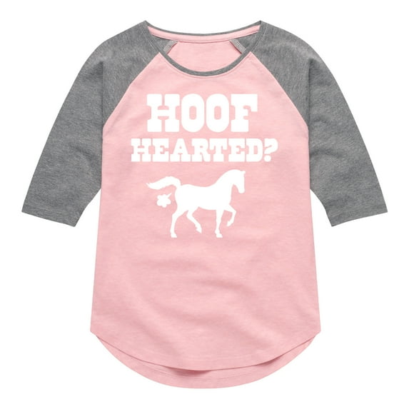 Instant Message - Hoof Hearted Horse - Toddler & Youth Girls Raglan Graphic T-Shirt