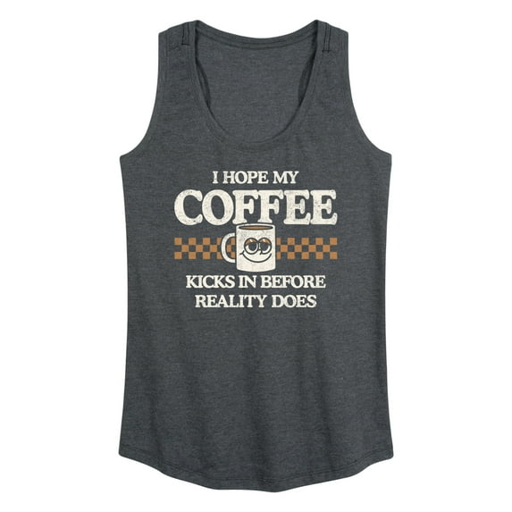 Instant Message - Hope My Coffee Kicks In - Women's Racerback Tank Top