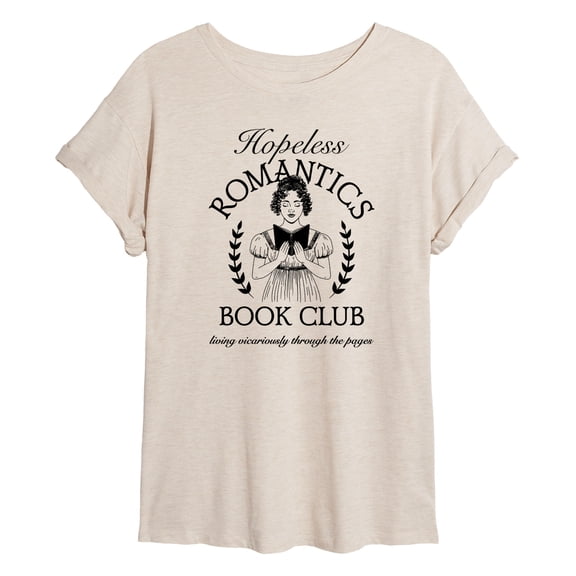 Instant Message - Hopeless Romantics Book Club - Women's Oversized Graphic T-Shirt