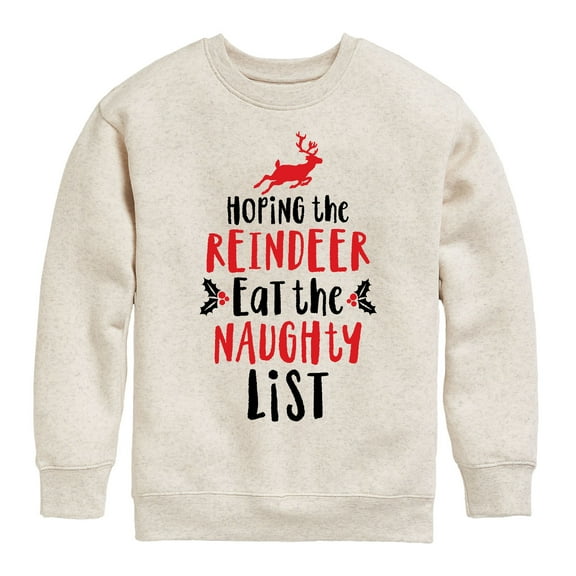 Instant Message - Hoping Reindeer Eat Naughty List - Kids Crew Fleece