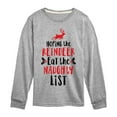 thumbnail image 1 of Instant Message - Hoping Reindeer Eat Naughty List - Kids Long Sleeve Tee, 1 of 6