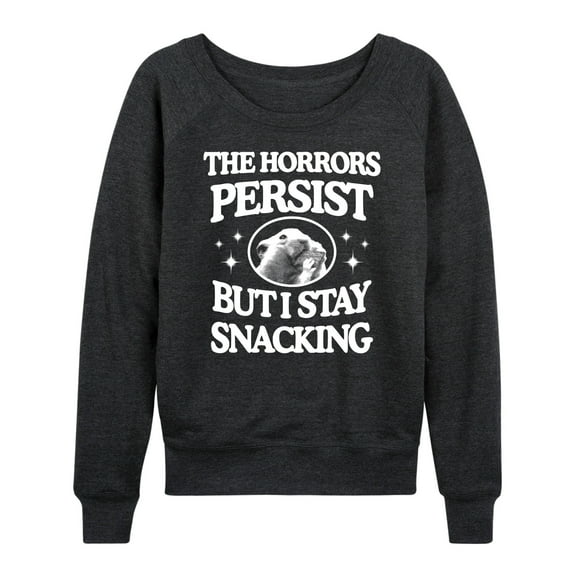 Instant Message - Horrors Persist Stay Snacking - Women's Lightweight French Terry Long Sleeve Shirt