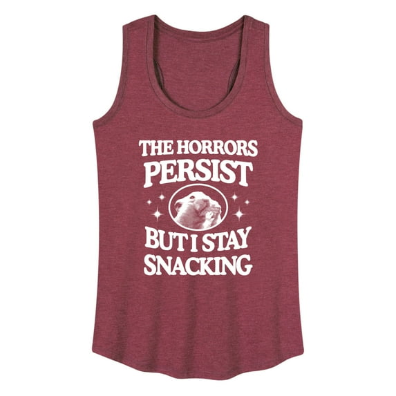 Instant Message - Horrors Persist Stay Snacking - Women's Racerback Tank Top