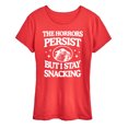 thumbnail image 1 of Instant Message - Horrors Persist Stay Snacking - Women's Short Sleeve Graphic T-Shirt, 1 of 1