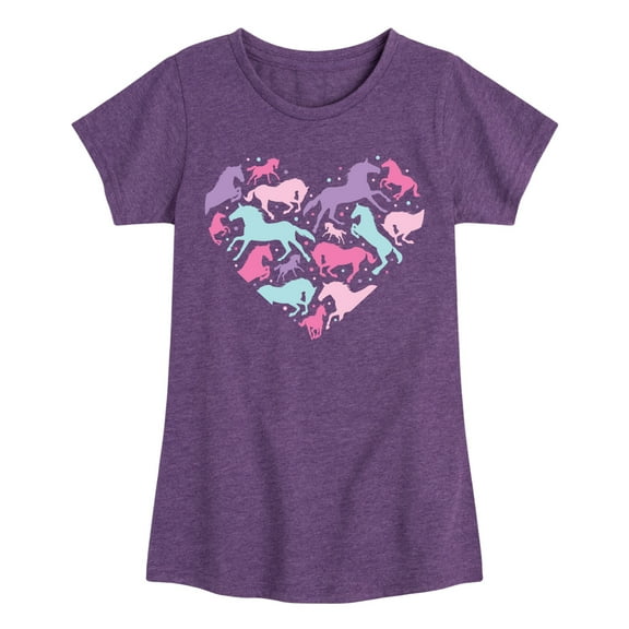 Instant Message - Horse Heart - Toddler And Youth Girls Short Sleeve Graphic T-Shirt