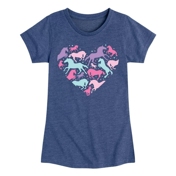 Instant Message - Horse Heart - Toddler And Youth Girls Short Sleeve Graphic T-Shirt