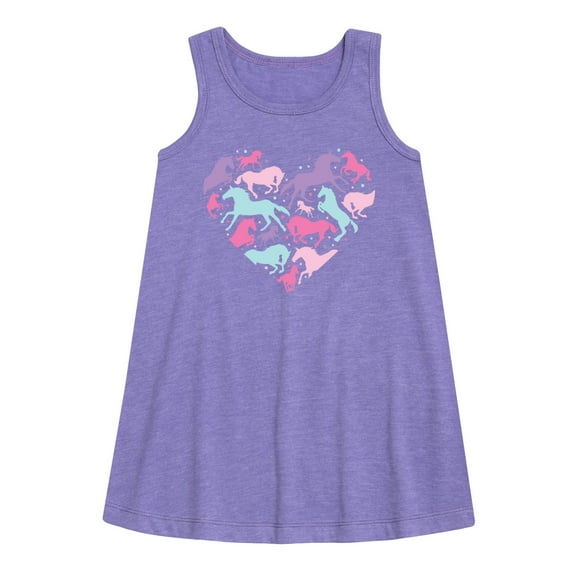 Instant Message - Horse Heart - Toddler and Youth Girls A-line Dress