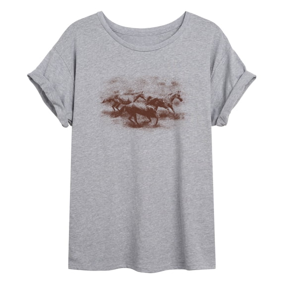 Instant Message - Horses Running Relaxed Fit T-Shirt