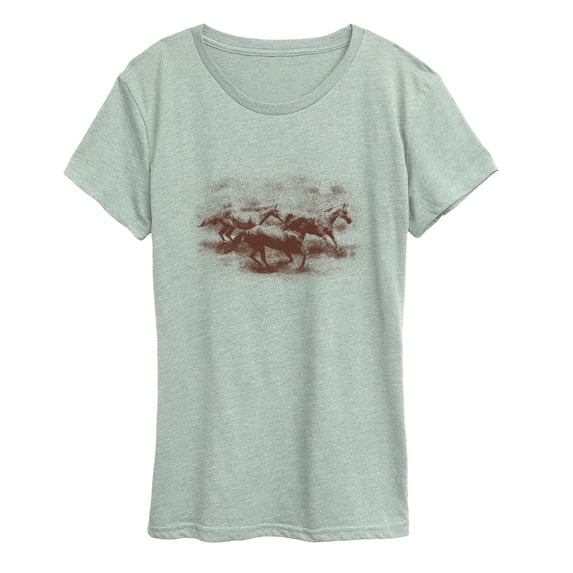 Instant Message - Horses Running Short Sleeve Graphic T-Shirt