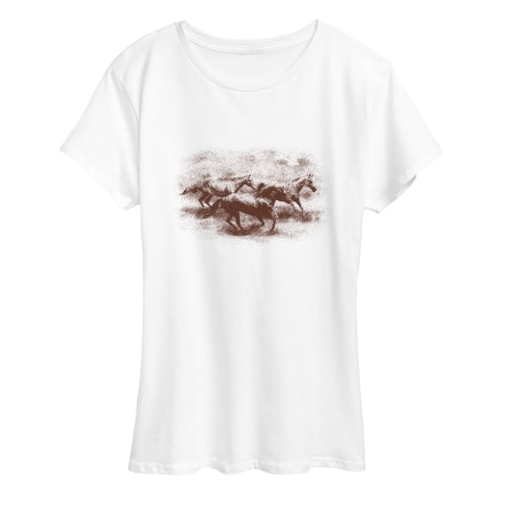 Instant Message - Horses Running Short Sleeve Graphic T-Shirt