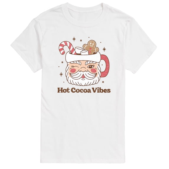 Instant Message - Hot Cocoa Vibes Retro Santa Mug - Men's Short Sleeve Graphic T-shirt