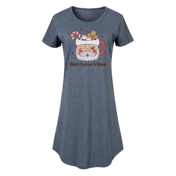 Instant Message - Hot Cocoa Vibes Retro Santa Mug Christmas- Women's Any Way Dress