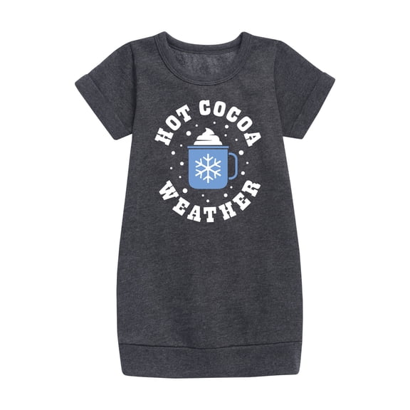 Instant Message - Hot Cocoa Weather - Toddler & Youth Girls Fleece Dress