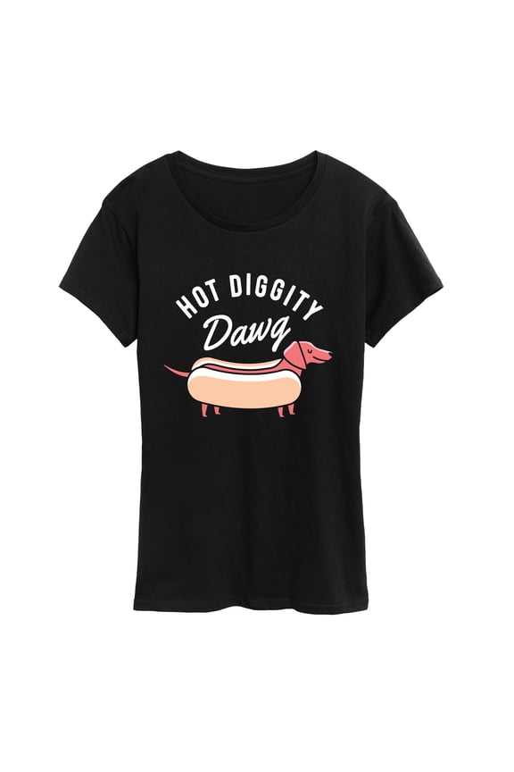 - Hot Diggity Dawg Dachshund Short Sleeve Graphic T-Shirt
