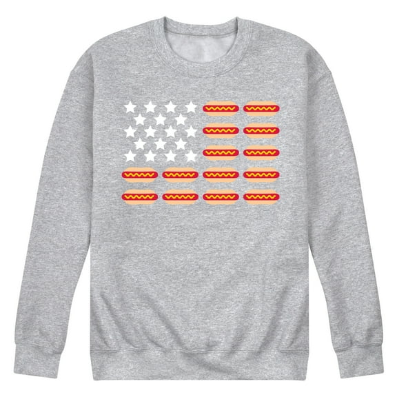 Instant Message - Hot Dog Flag - Men's Crew Neck Fleece Pullover